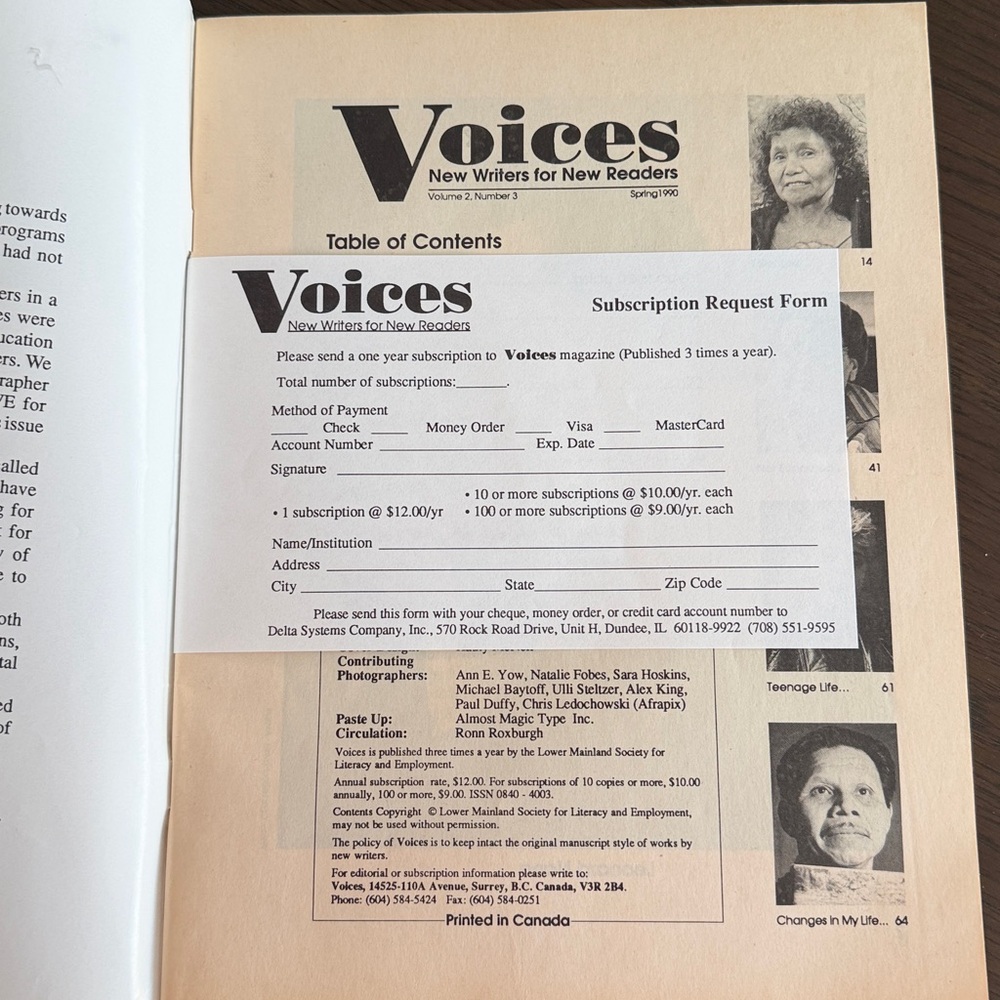 Voices Magazine Spring 1990 - Picture 3 of 9
